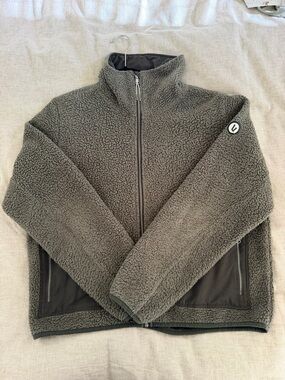 Vuori Sherpa Full Zip-Up Jacket - Olive Green